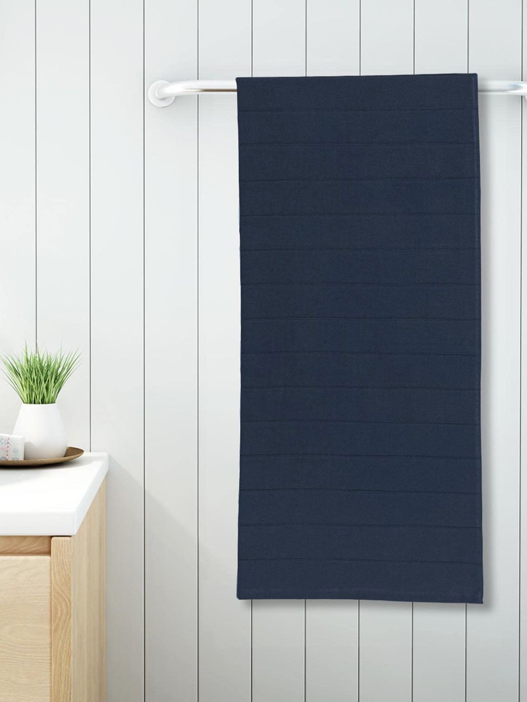 

Sleeping Owls- because your sleep matters Navy Blue 250 GSM Cotton Bath Towel