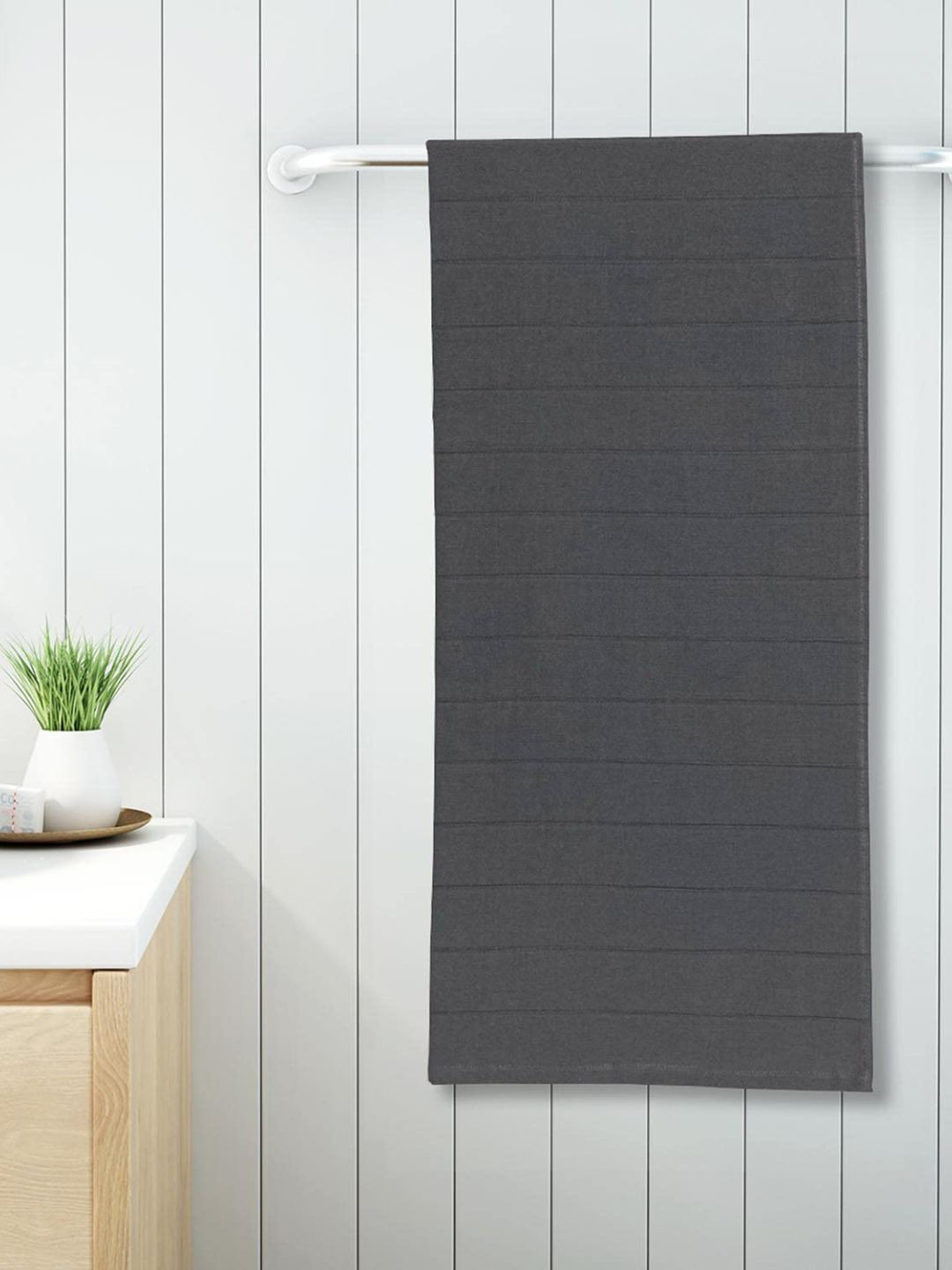 

Sleeping Owls- because your sleep matters Grey Solid Bath Towel