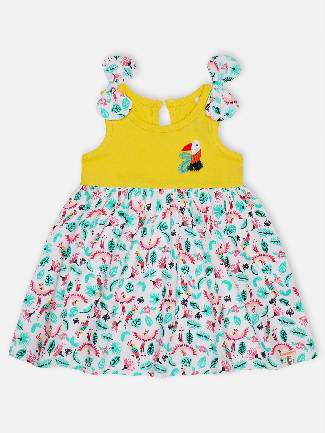 

Babysafe Yellow & White Printed Fit & Flare Dress