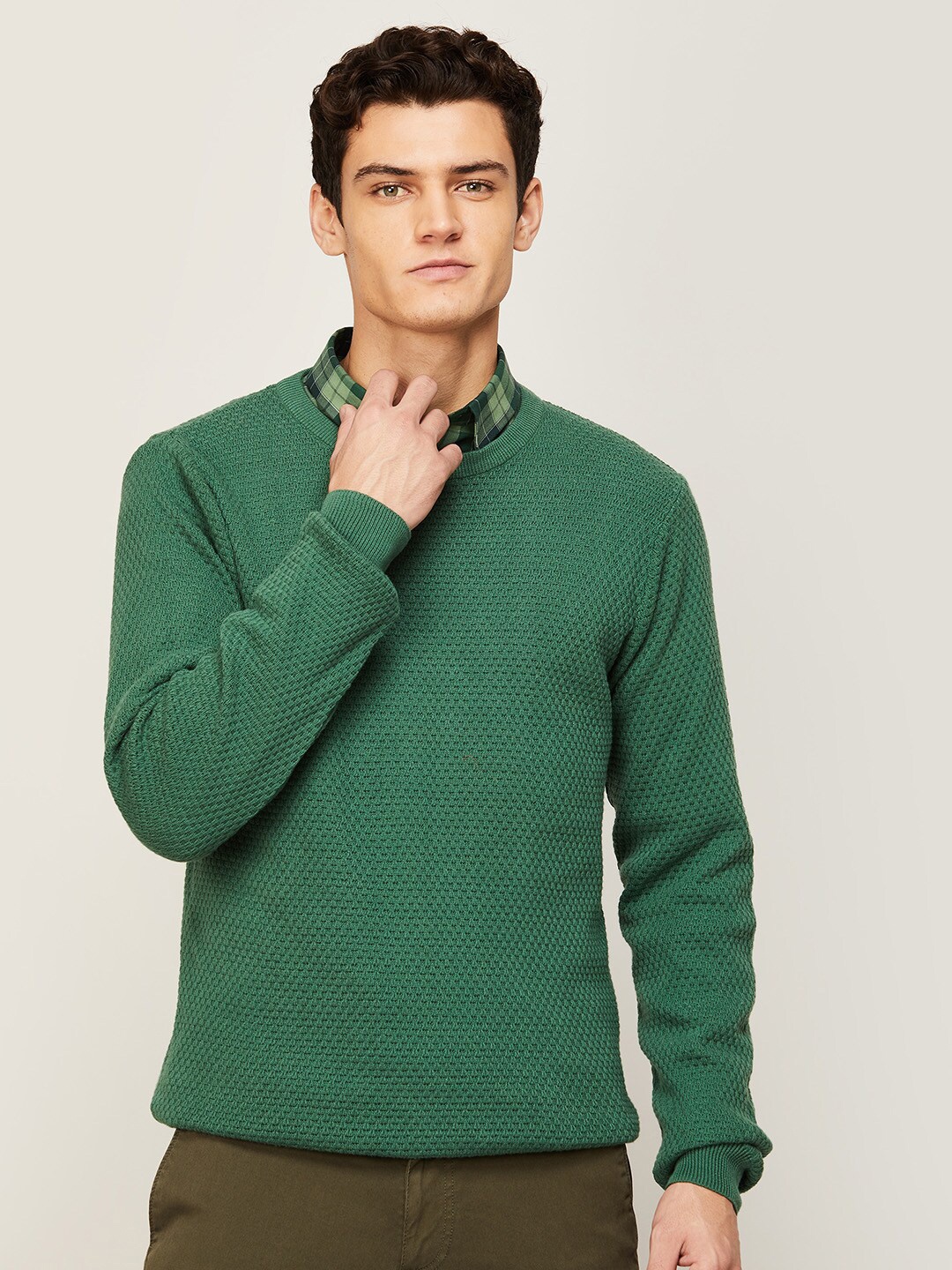 

CODE by Lifestyle Men Green Cotton Sweatshirt