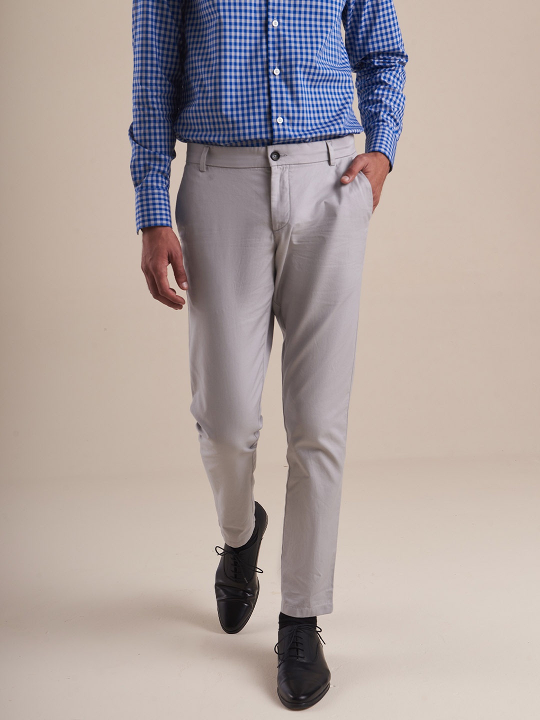 Andamen Men Grey Slim Fit Trousers