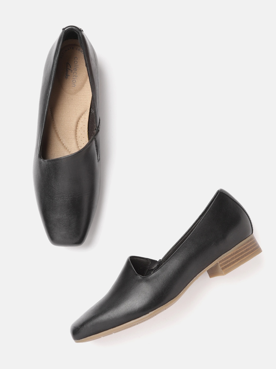 

Clarks Women Black Leather Ballerinas Flats