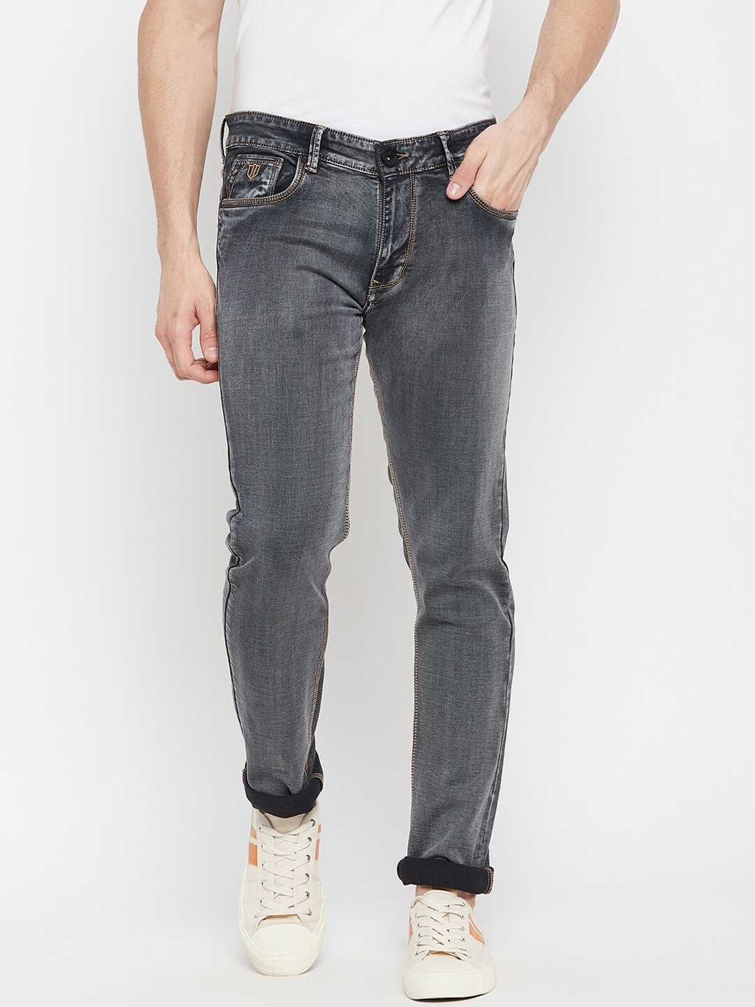 

Duke Men Grey Slim Fit Heavy Fade Cotton Stretchable Jeans