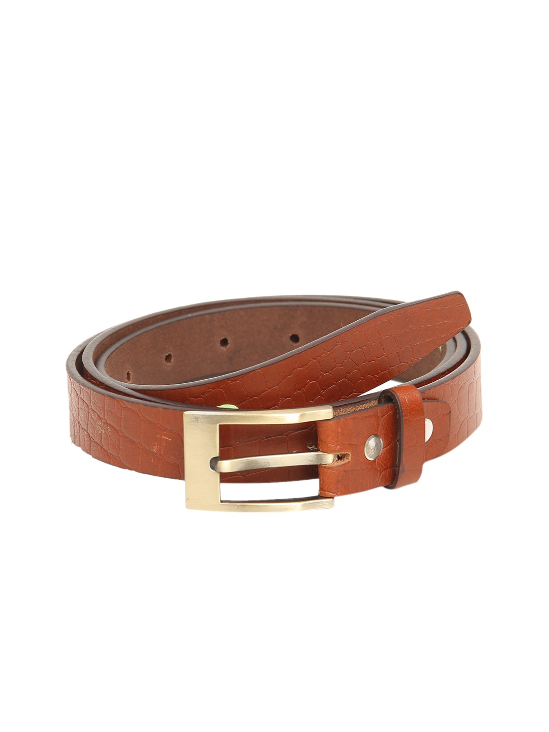 

Calvadoss Girls Tan Brown Textured Leather Belt