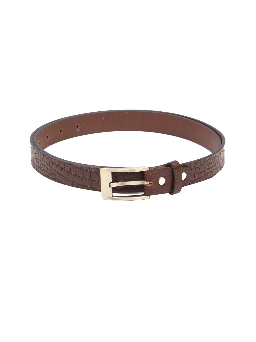 

Calvadoss Girls Brown Textured Leather Tang Belt