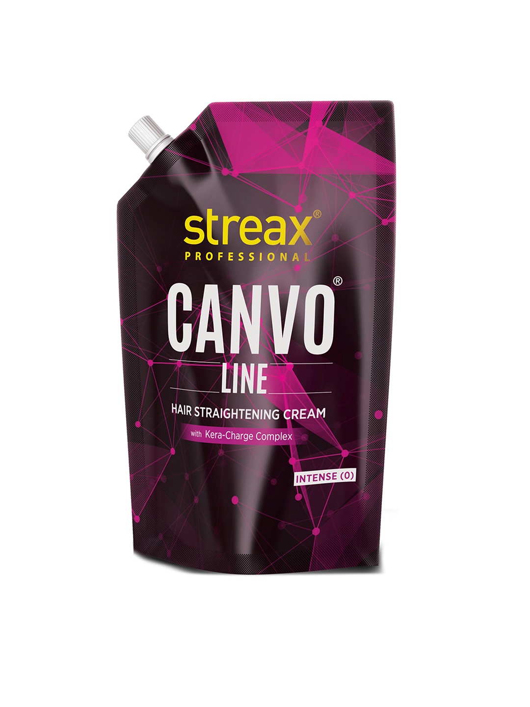 

Streax Professional Canvoline Hair Straightening Cream with Kera-Charge 500 g - Intense, Brown