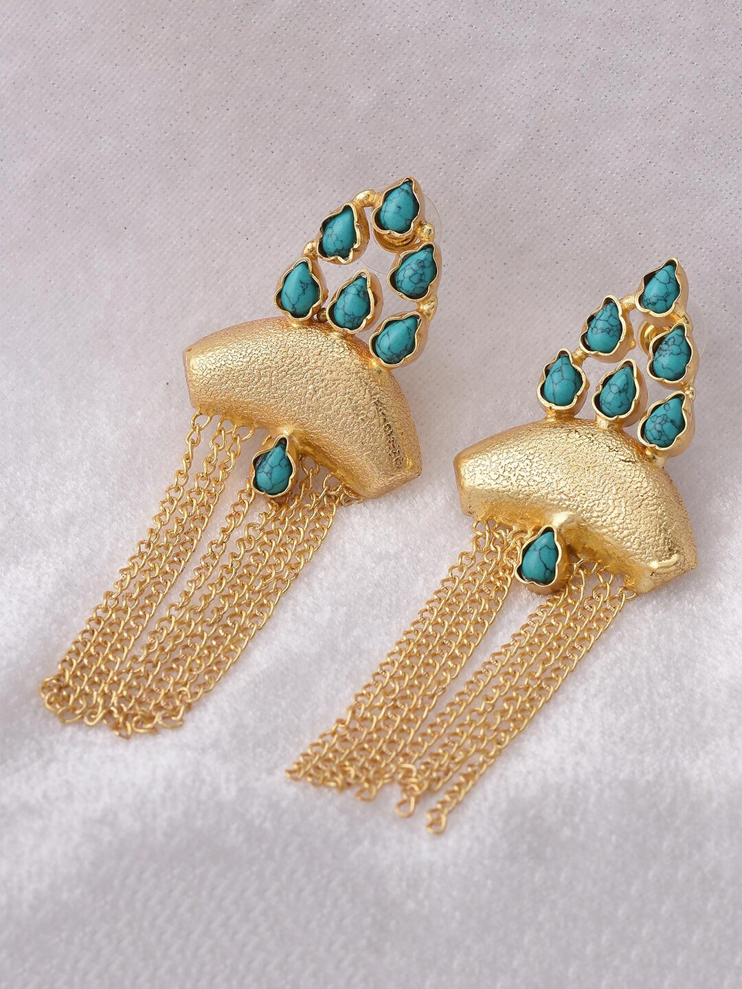 

Tistabene Blue & Gold Contemporary Drop Earrings
