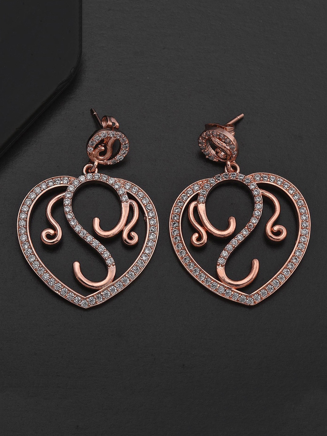 

Tistabene White Rose Gold Plated Contemporary Drop Earrings