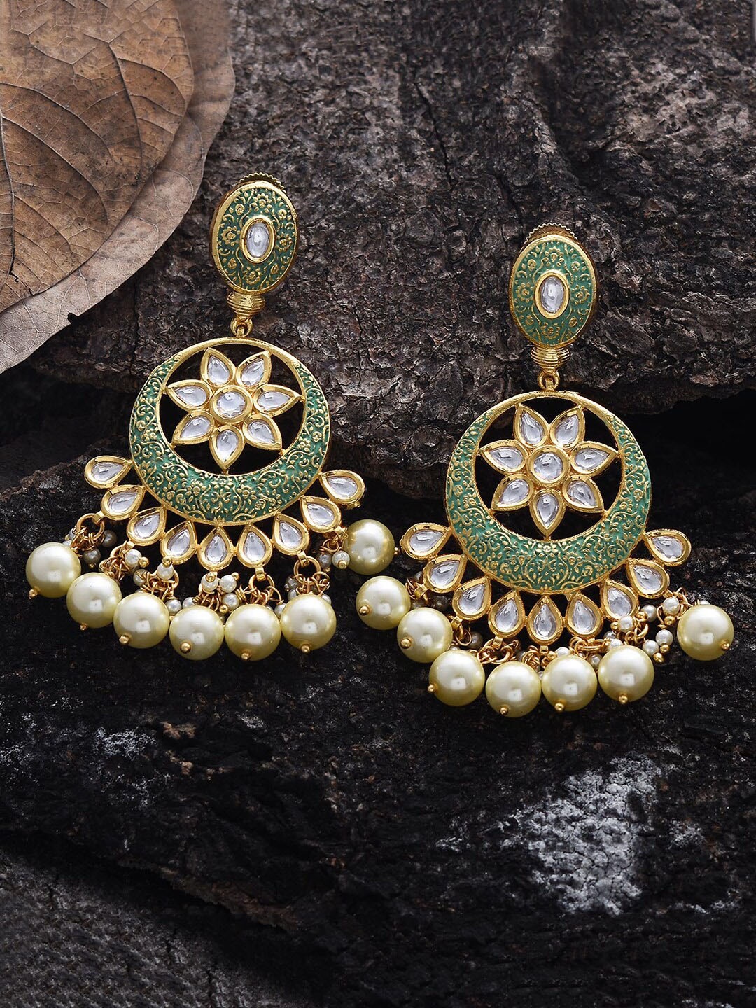 

Tistabene Women Green Contemporary Chandbalis Earrings