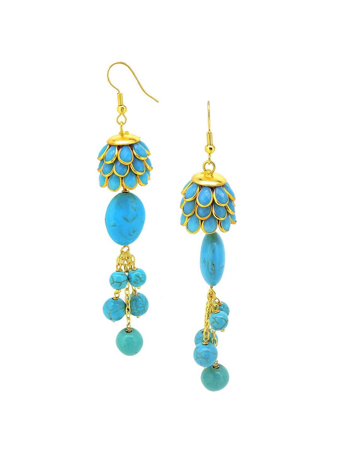 

Tistabene Women Blue & Gold-Toned Contemporary Drop Earrings