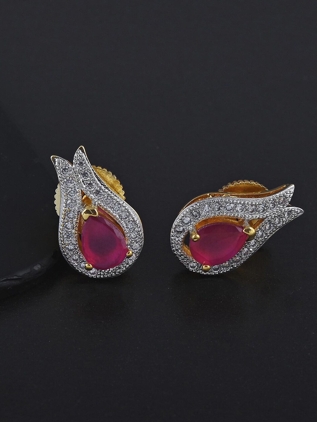 

Tistabene Pink & Gold-Toned Contemporary Studs Earrings