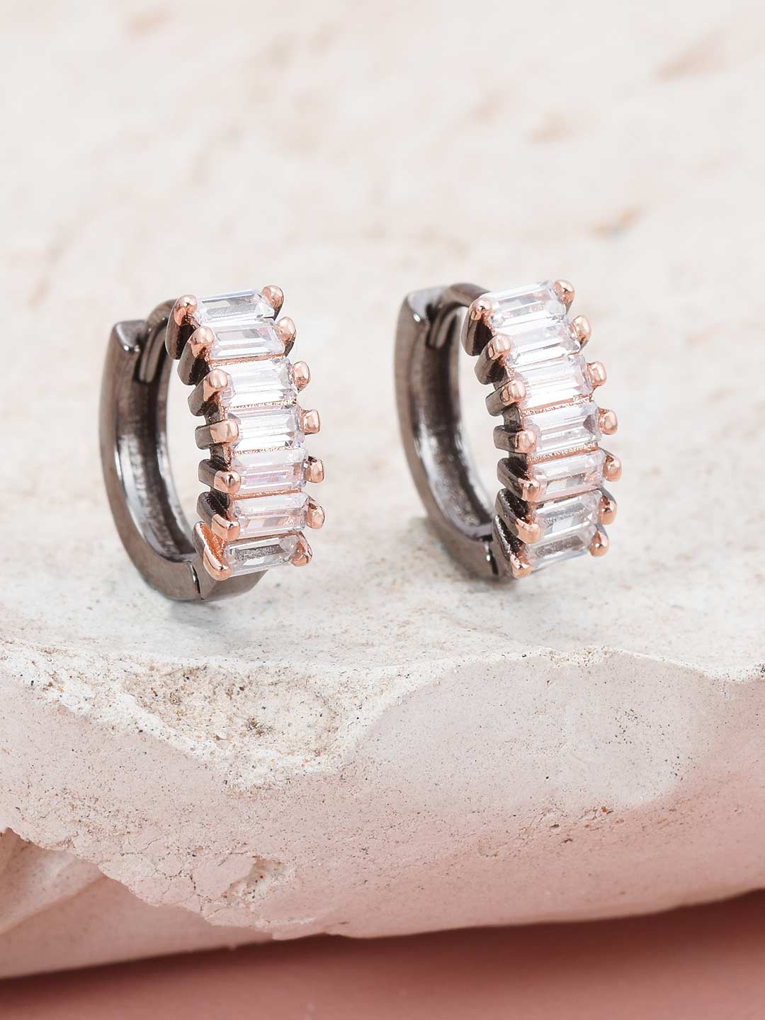 

Tistabene White Contemporary Hoop Earrings