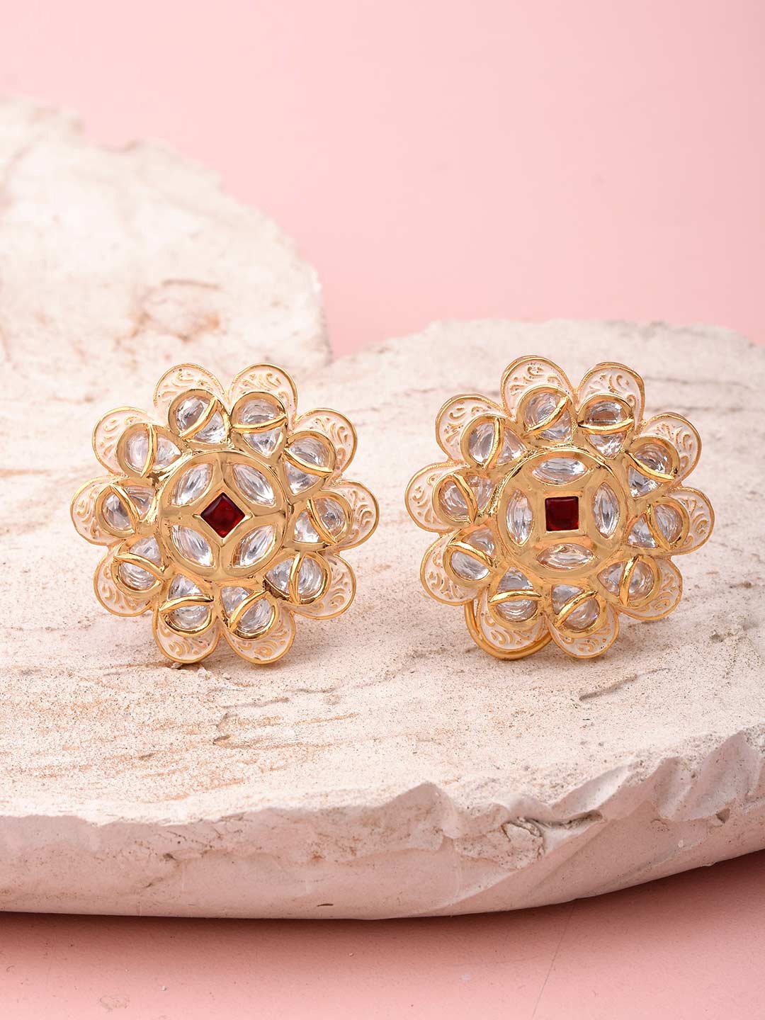 

Tistabene Red Contemporary Studs Earrings