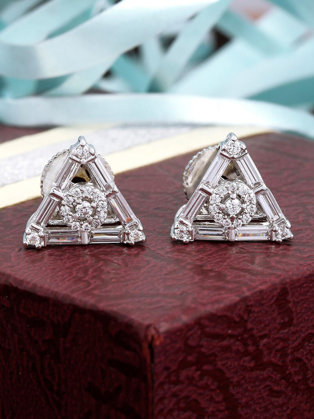 

Tistabene Silver-Toned Contemporary Studs Earrings