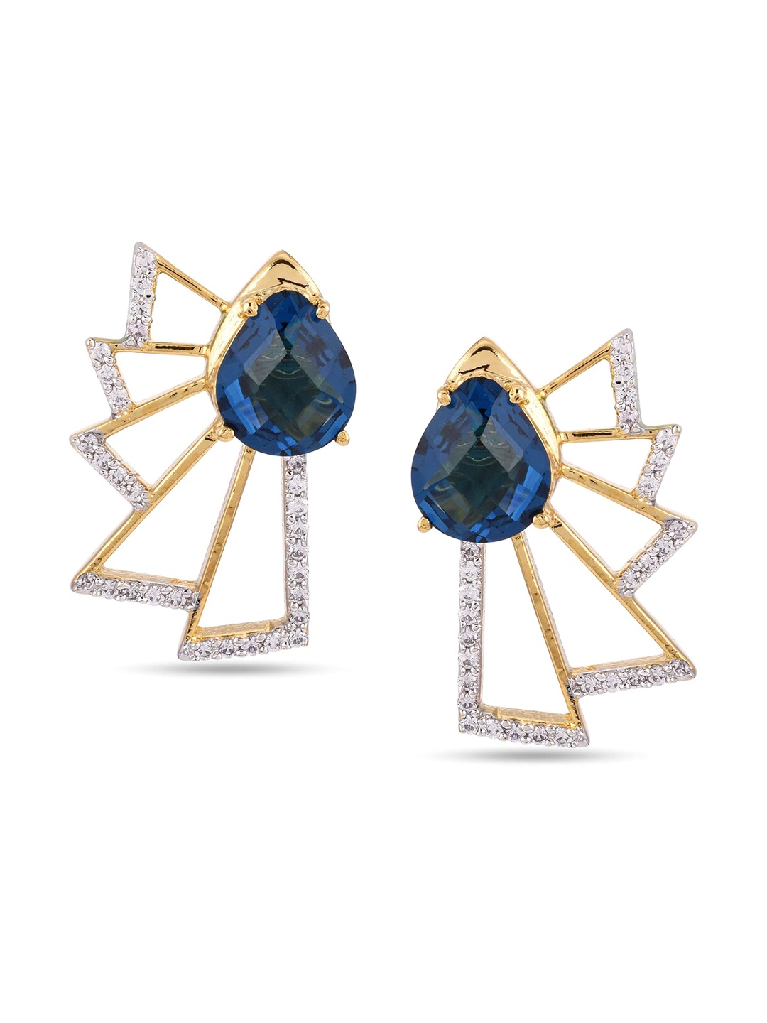 

Tistabene Blue & Gold-Plated Contemporary Studs Earrings