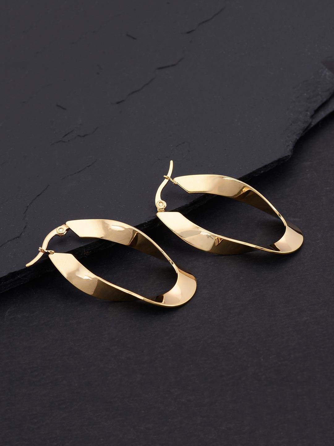 

Tistabene Gold-Toned Contemporary Hoop Earrings