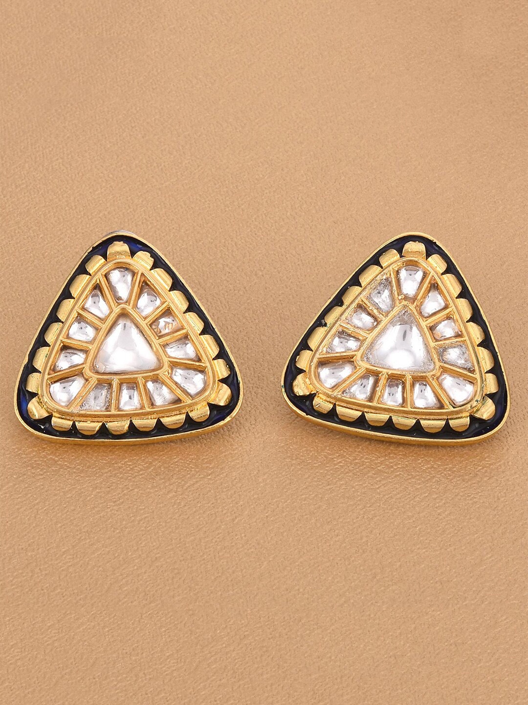 

Tistabene Gold-Toned & White Contemporary Studs Earrings