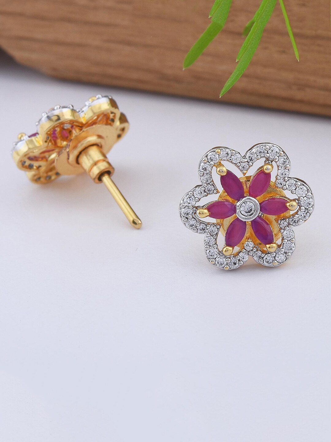 

Tistabene Red Floral Studs Earrings