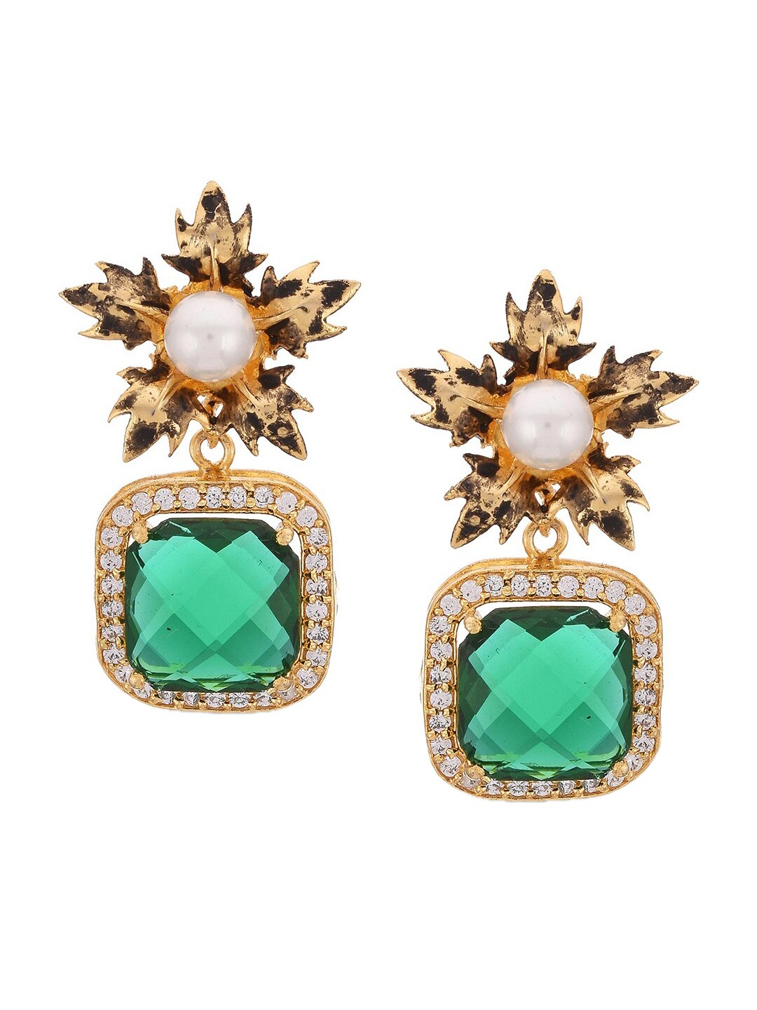 

Tistabene Green Contemporary Drop Earrings