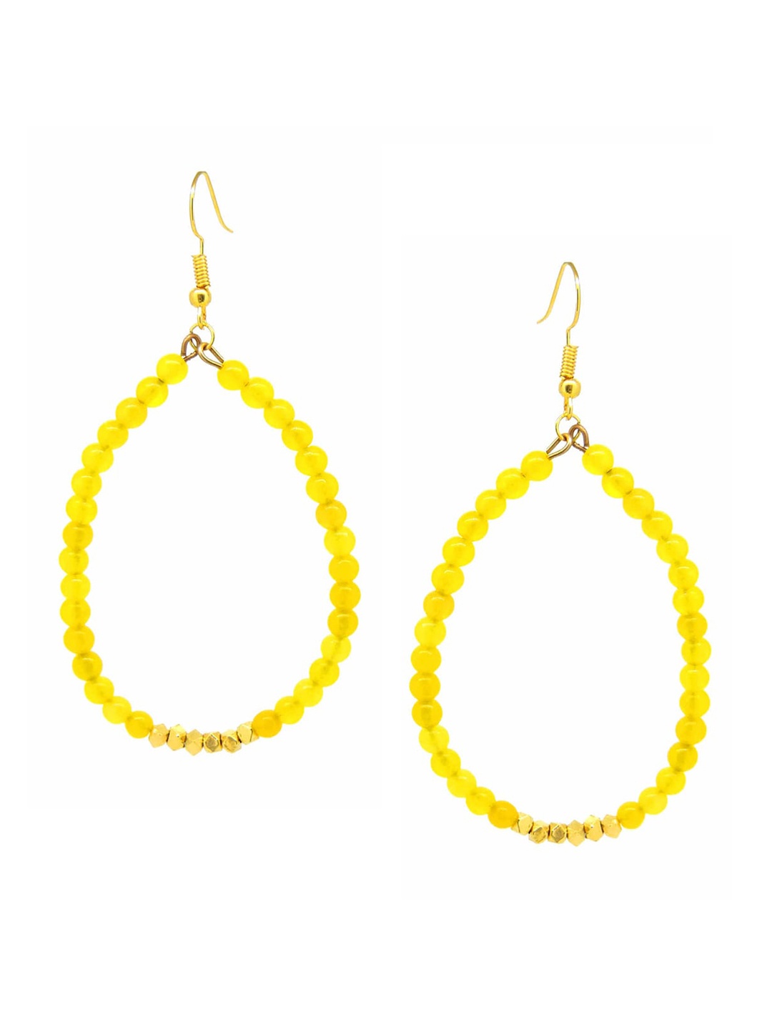 

Tistabene Yellow Contemporary Wire Beaded Drop Earrings