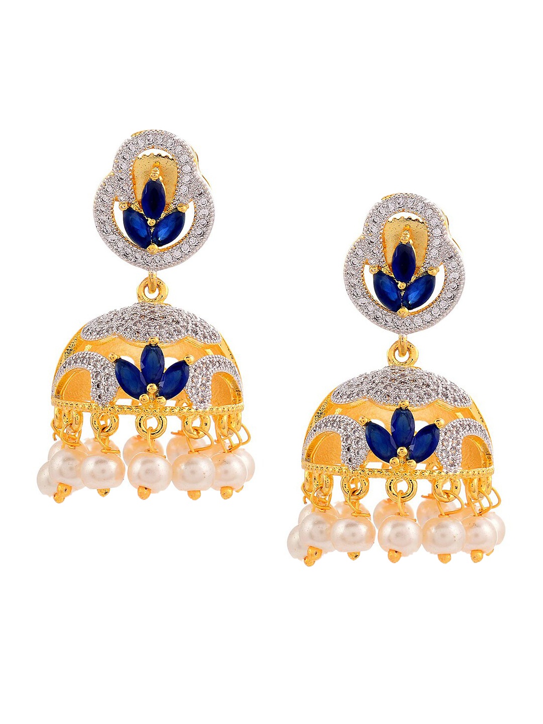 

Tistabene Blue Dome Shaped Jhumkas Earrings