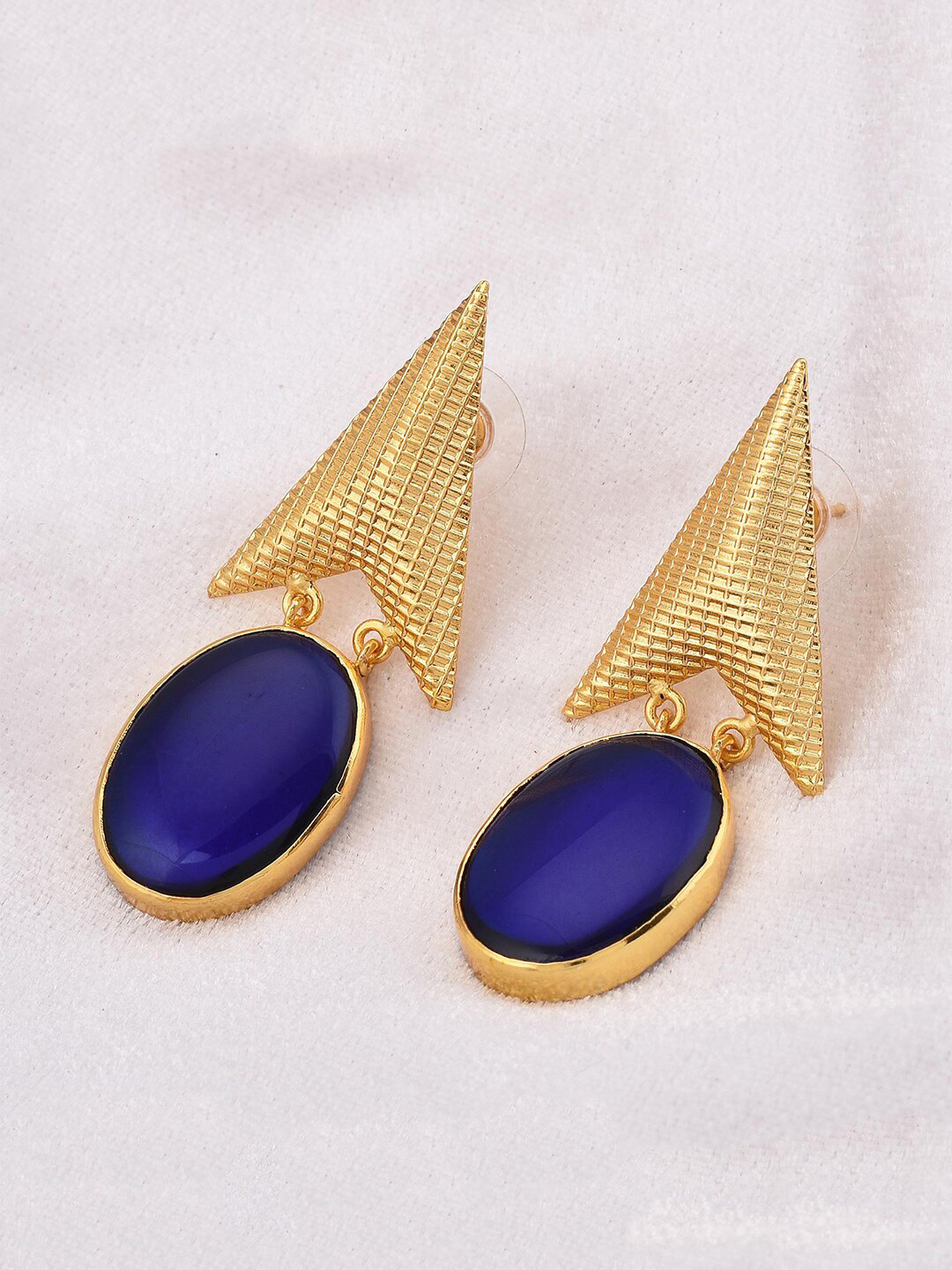 

Tistabene Blue Contemporary Gold Plated Drop Earrings