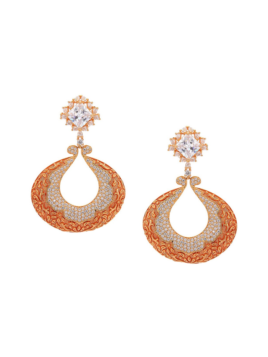 

Tistabene Orange Contemporary Drop Earrings