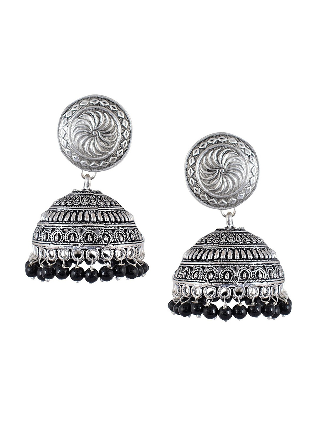

Tistabene Black & Gold Plated Contemporary Jhumkas Earrings