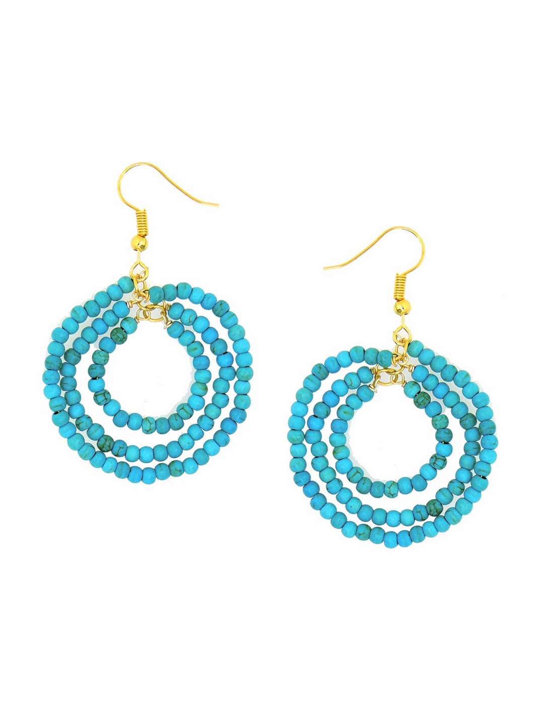 

Tistabene Blue & Gold-Toned Contemporary Drop Earrings