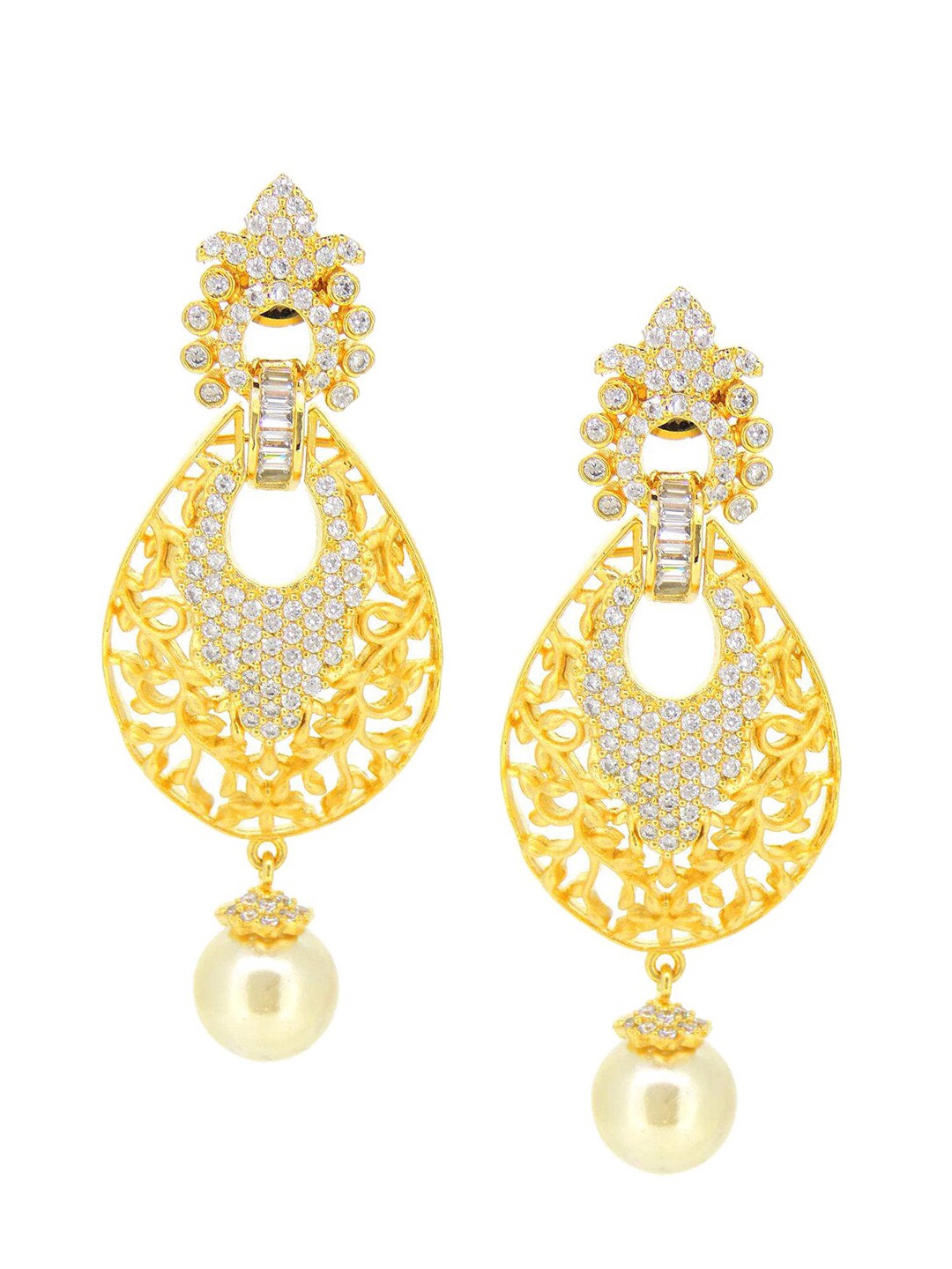 

Tistabene White Contemporary Chandbalis Earrings