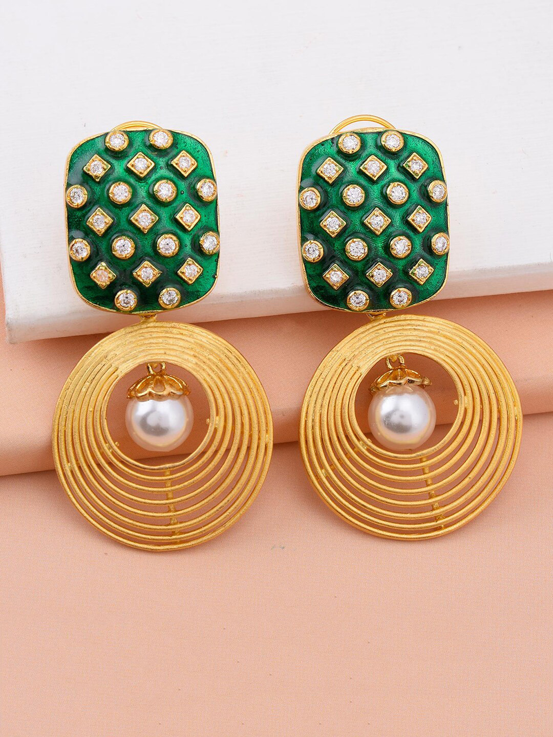 

Tistabene Gold-Toned Contemporary Drop Earrings