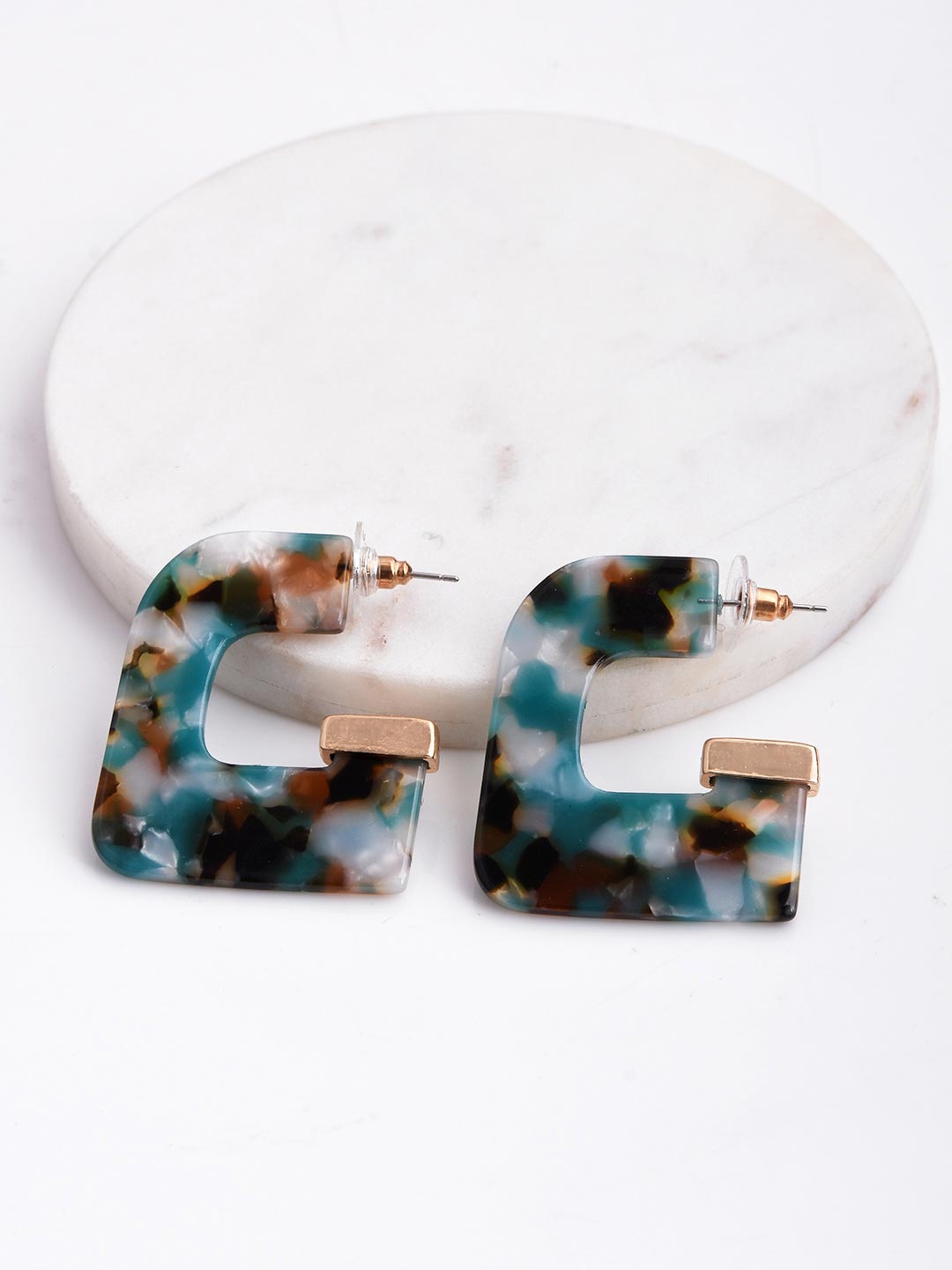 

Tistabene Multicoloured Contemporary Half Hoop Earrings, Multi