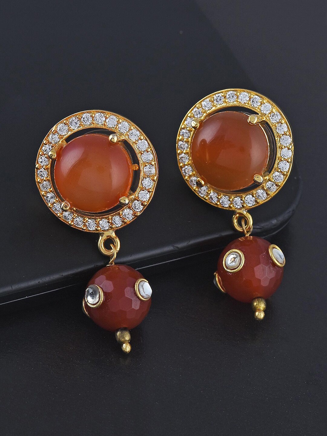 Tistabene Orange Contemporary Drop Earrings