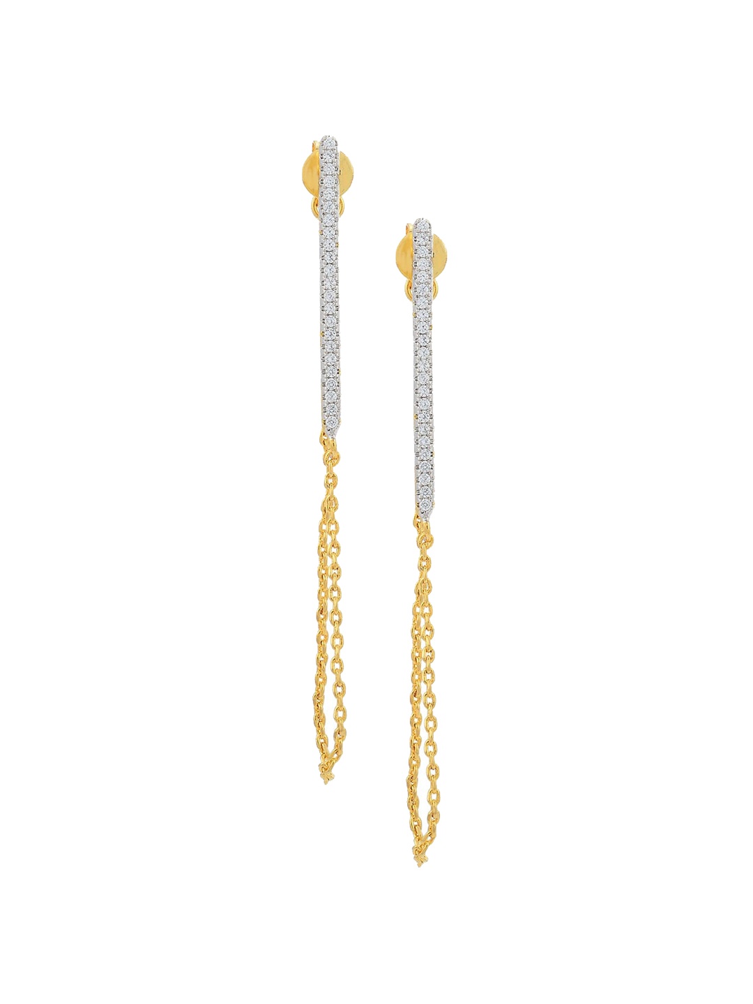 

Tistabene Women White & Gold Plated Contemporary Drop Earrings