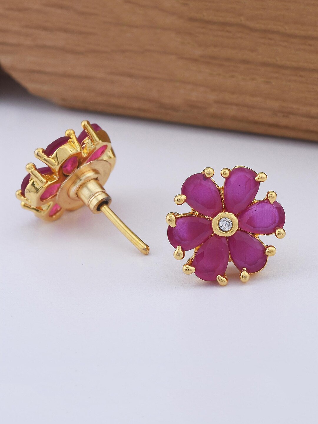 

Tistabene Pink & Gold-Toned Contemporary Studs Earrings
