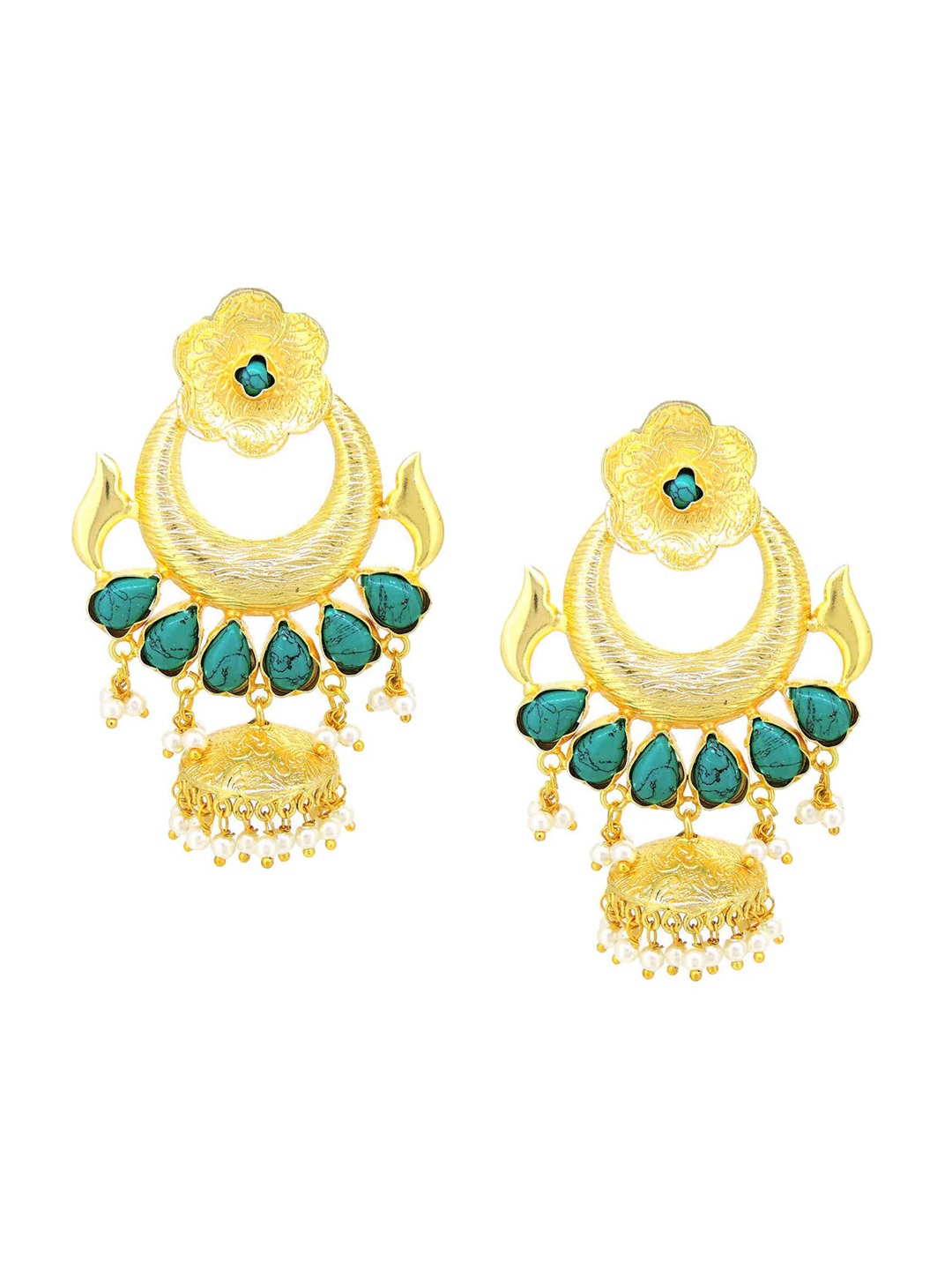 

Tistabene Blue Tistabene Floral Indo western Chandbalis Jhumki Earring