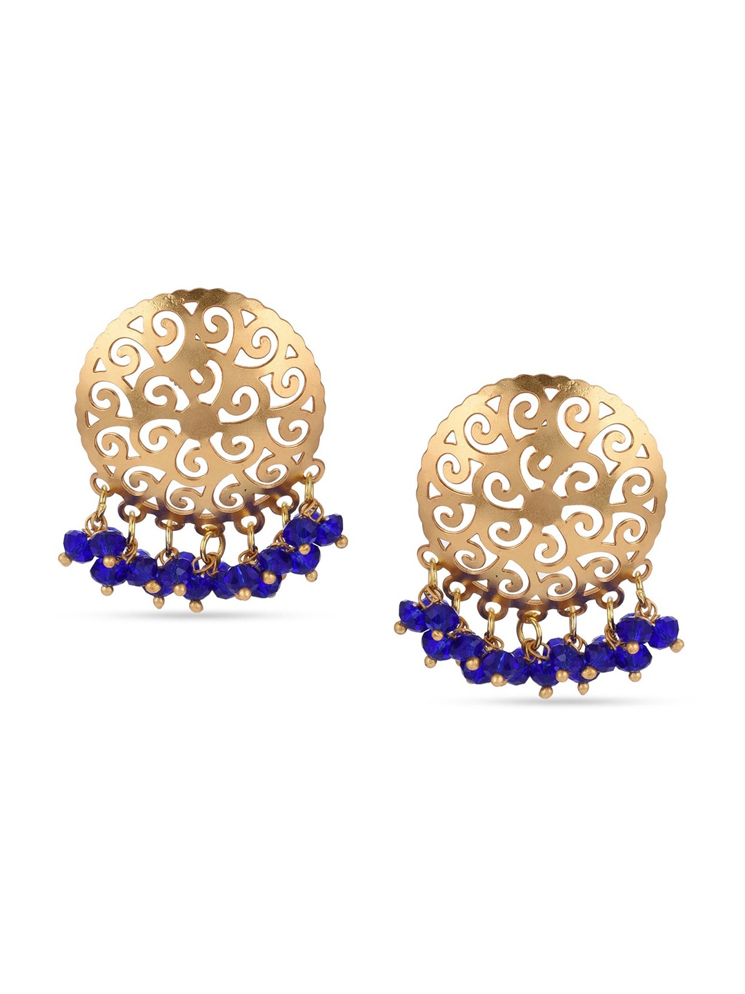 

Tistabene Women Blue Gold Plated Circular Studs Earrings