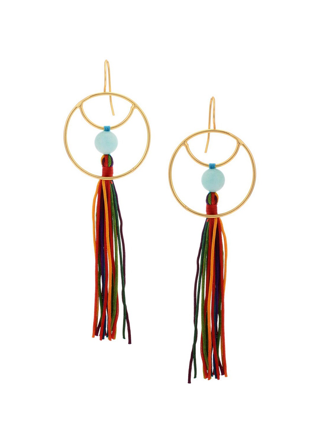 

Tistabene Multicoloured Contemporary Tasselled Drop Earrings, Multi