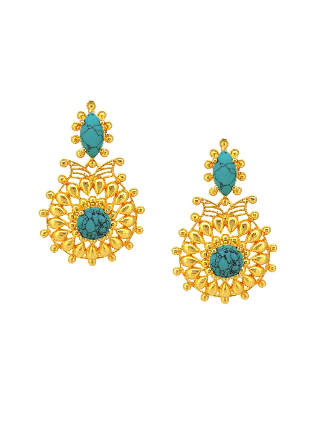 

Tistabene Blue Gold Plated Contemporary Drop Earrings
