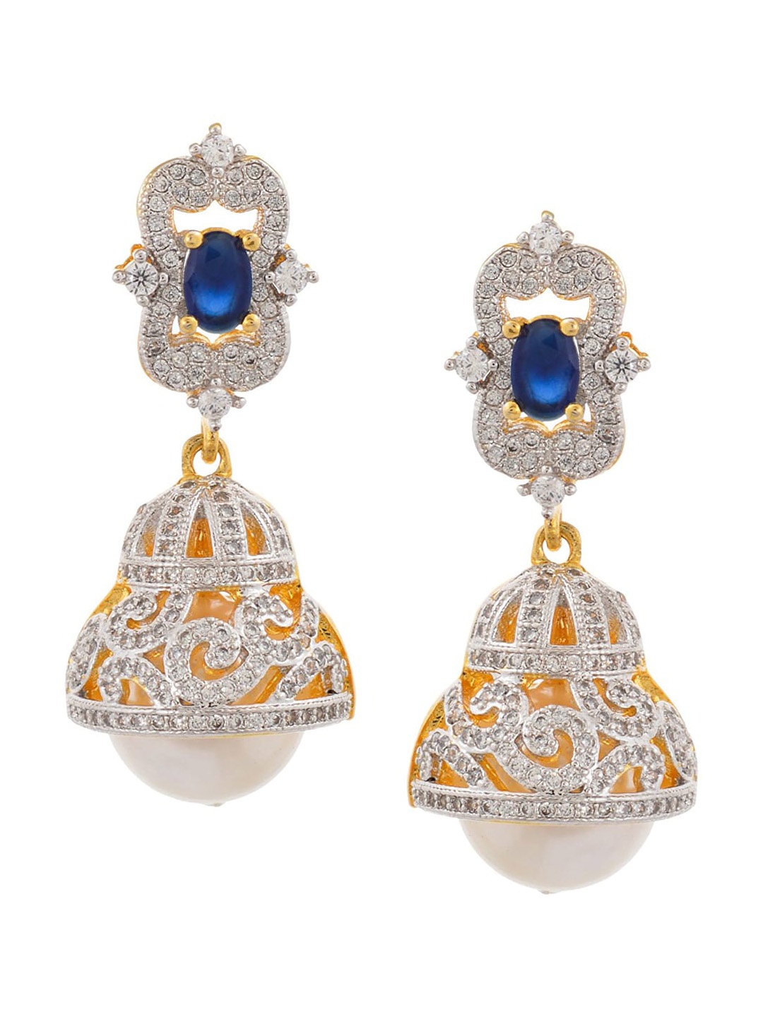 

Tistabene Blue Contemporary Gold-Plated Drop Earrings