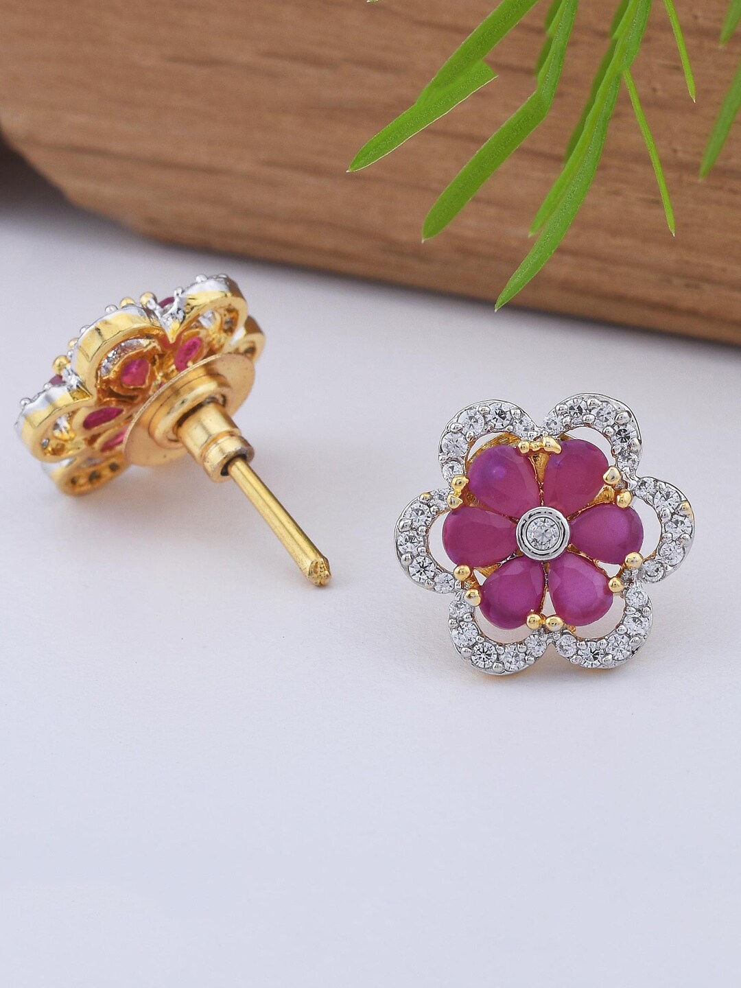 

Tistabene Red Floral Studs Earrings