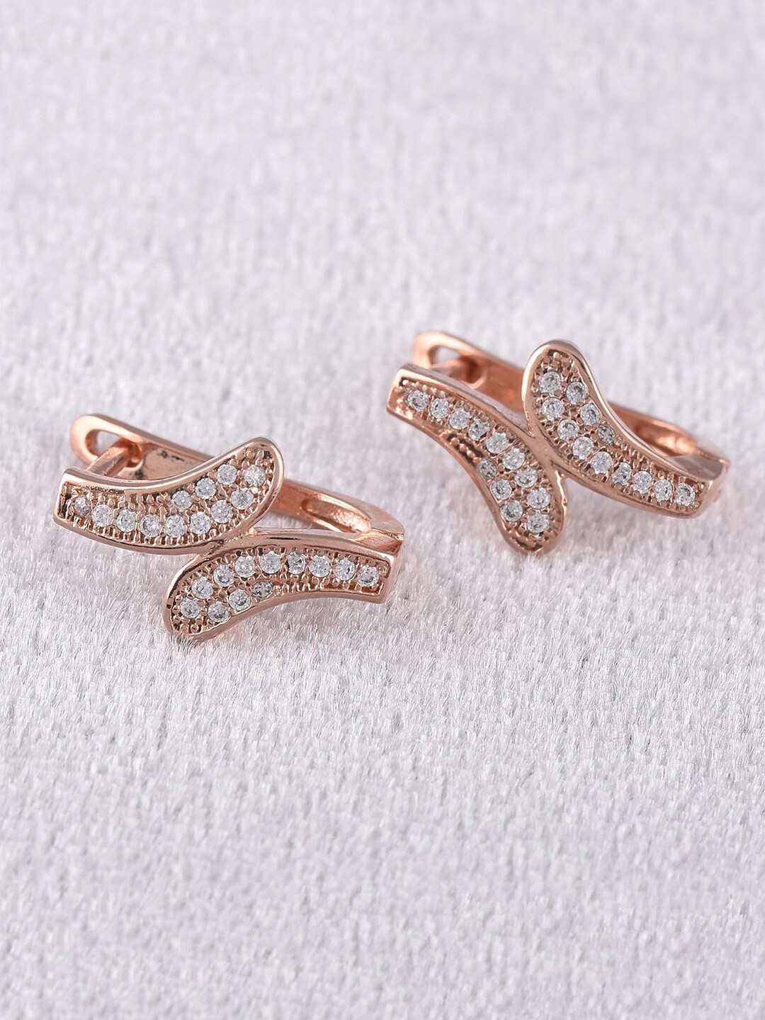 

Tistabene Women White And Gold AD Studded Contemporary Studs Earrings