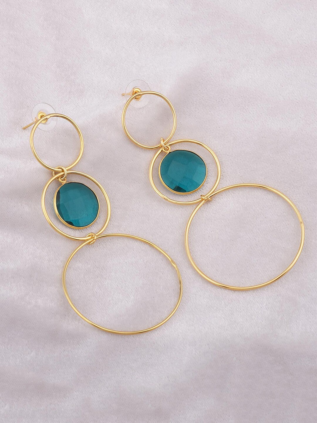

Tistabene Blue Gold Plated Contemporary Drop Earrings