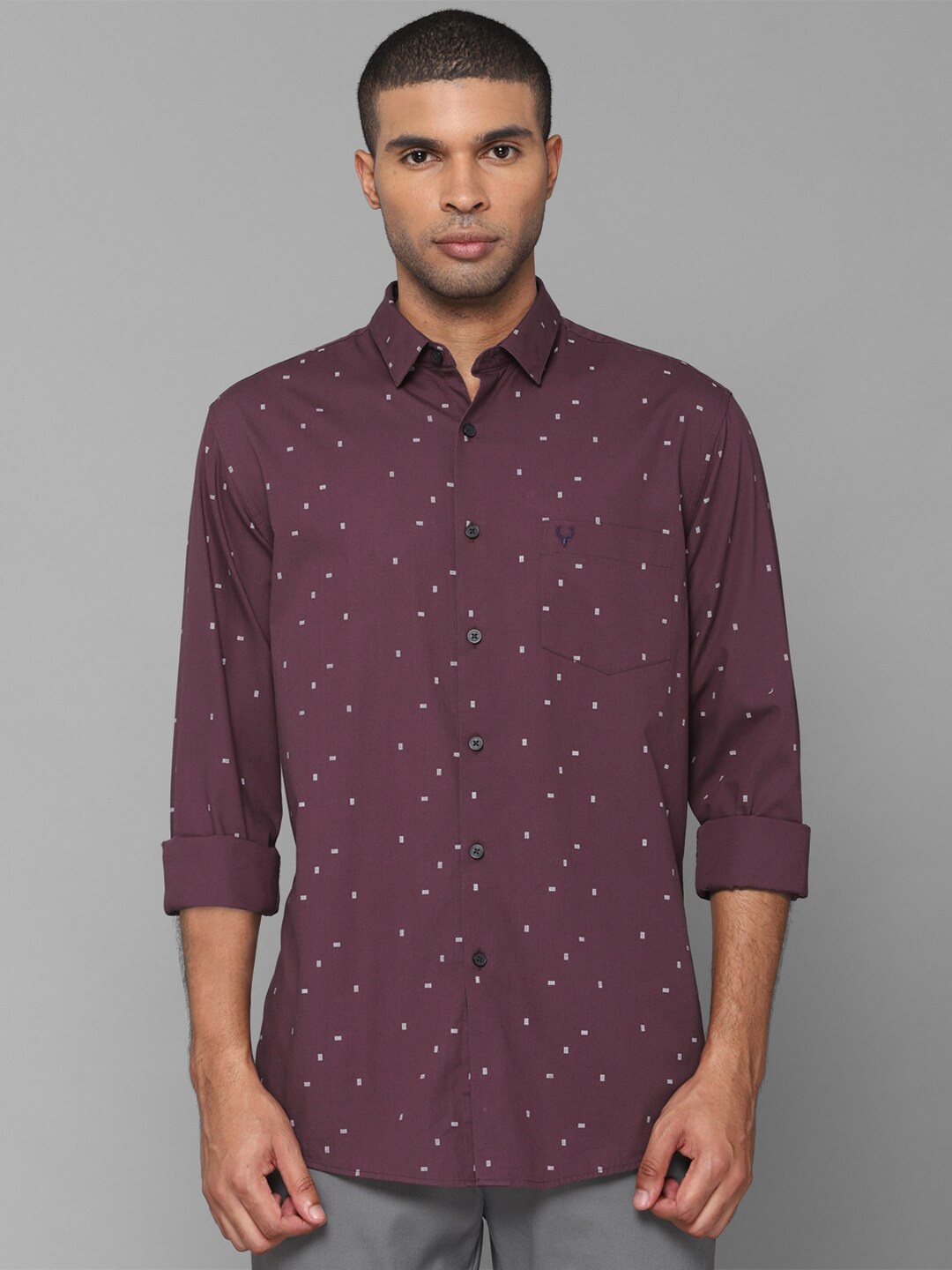 

Allen Solly Men Purple Slim Fit Printed Casual Shirt