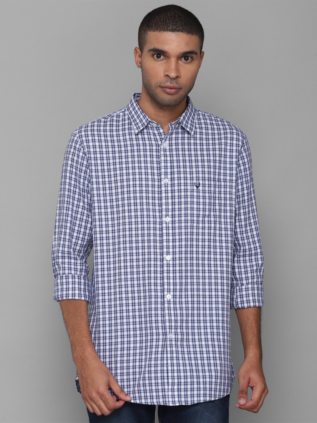 

Allen Solly Men Blue Slim Fit Checked Casual Shirt