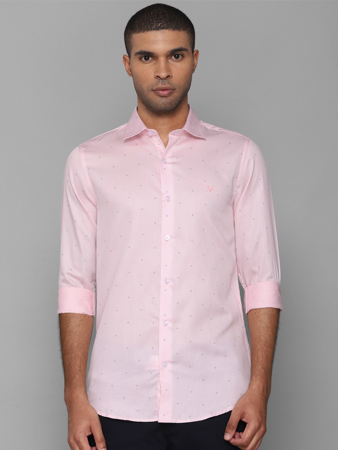 

Allen Solly Men Pink Slim Fit Printed Casual Shirt