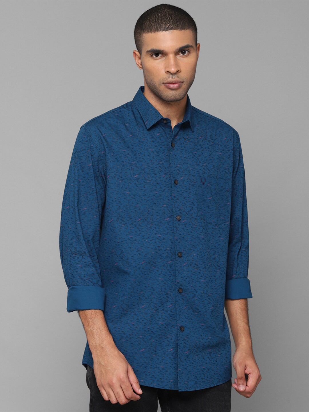 

Allen Solly Men Blue Slim Fit Printed Casual Shirt