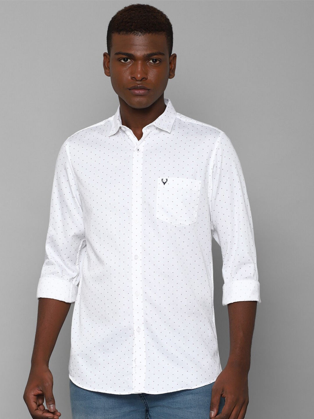 

Allen Solly Men White Slim Fit Micro Ditsy Printed Casual Shirt