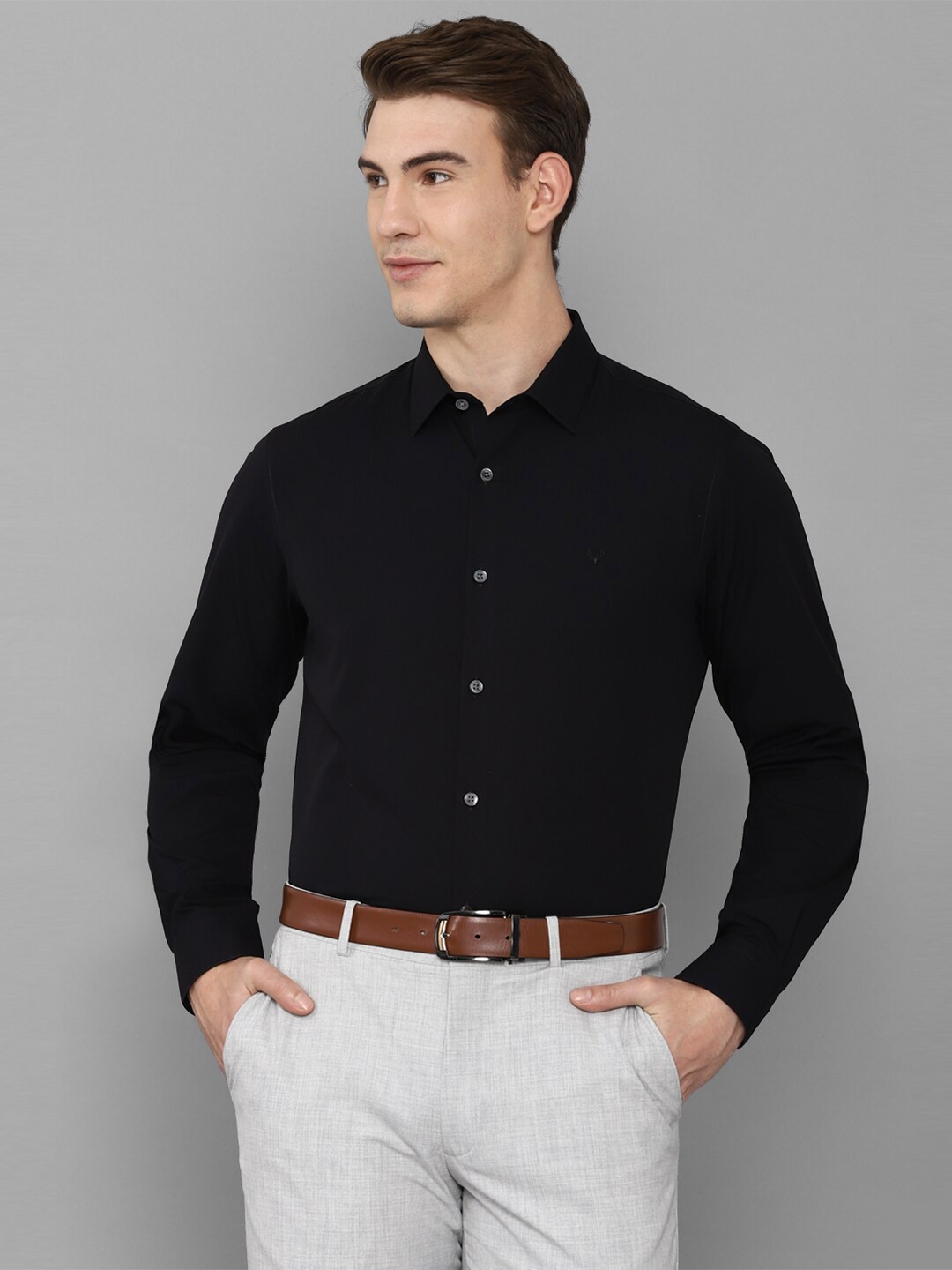 

Allen Solly Men Black Slim Fit Casual Shirt