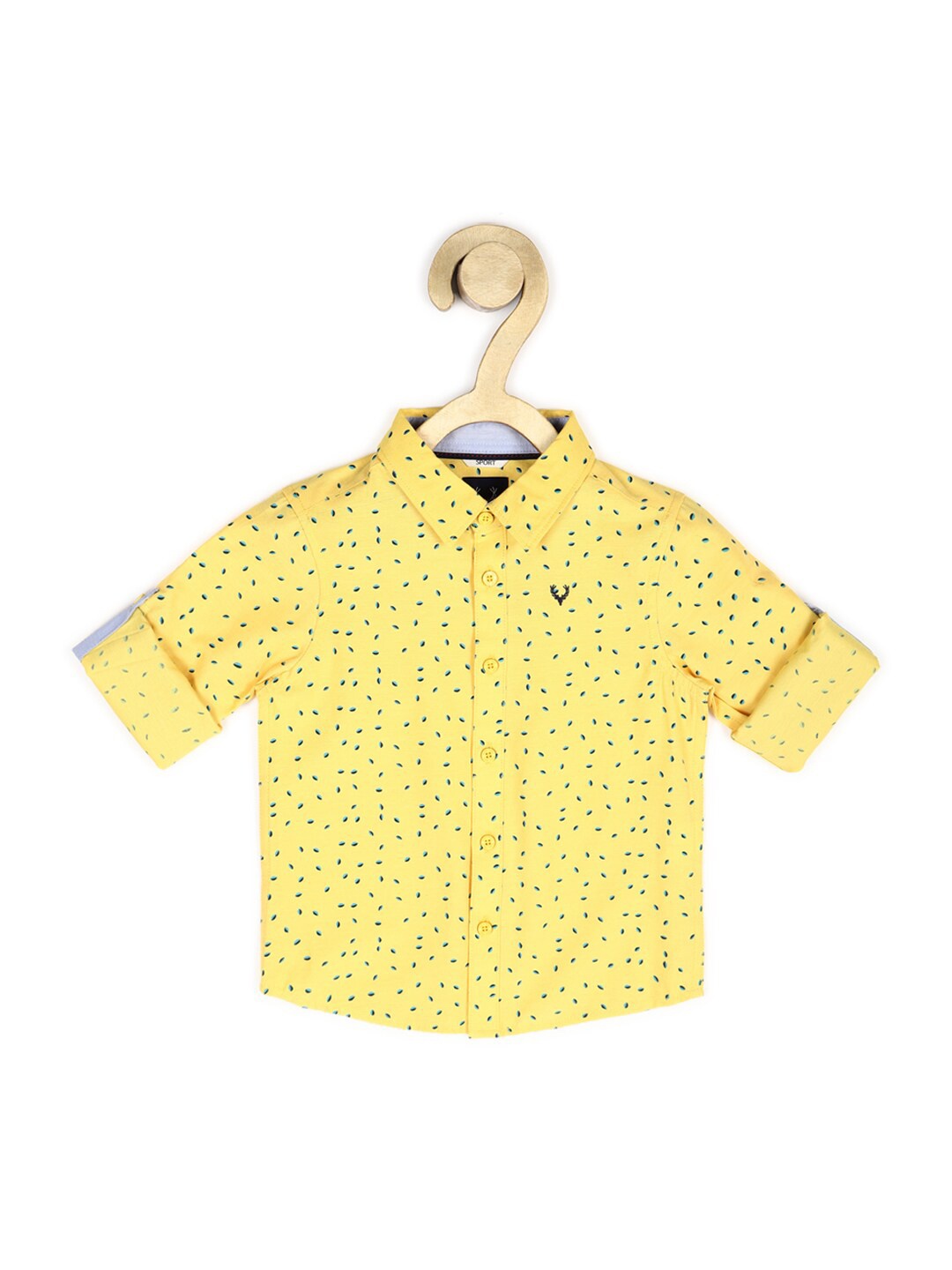 

Allen Solly Junior Boys Yellow Slim Fit Printed Casual Shirt